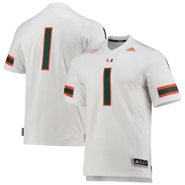 Miami Hurricanes College Football Jerseys  Men Retro White
