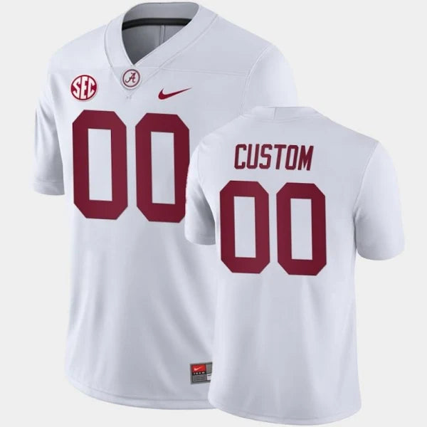 Alabama Crimson Tide Football Jersey White SHOPDIEHARDS LLC