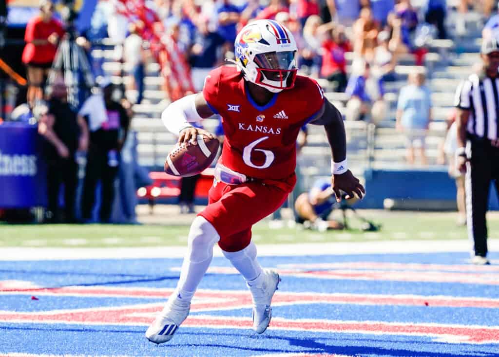 Kansas Jayhawks College Football Jersey  Men red with 150